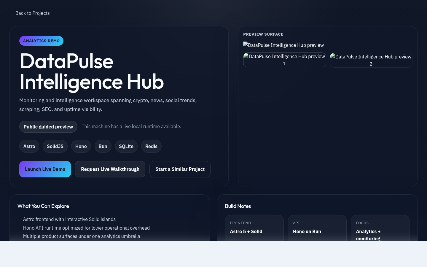 DataPulse Intelligence Hub preview