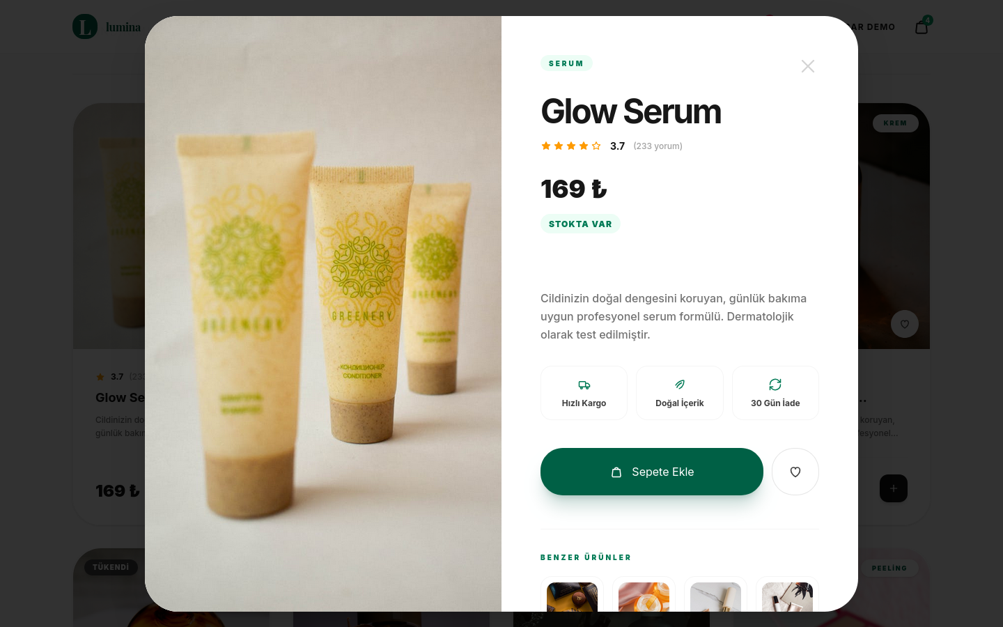 Lumina Skin Storefront preview 3