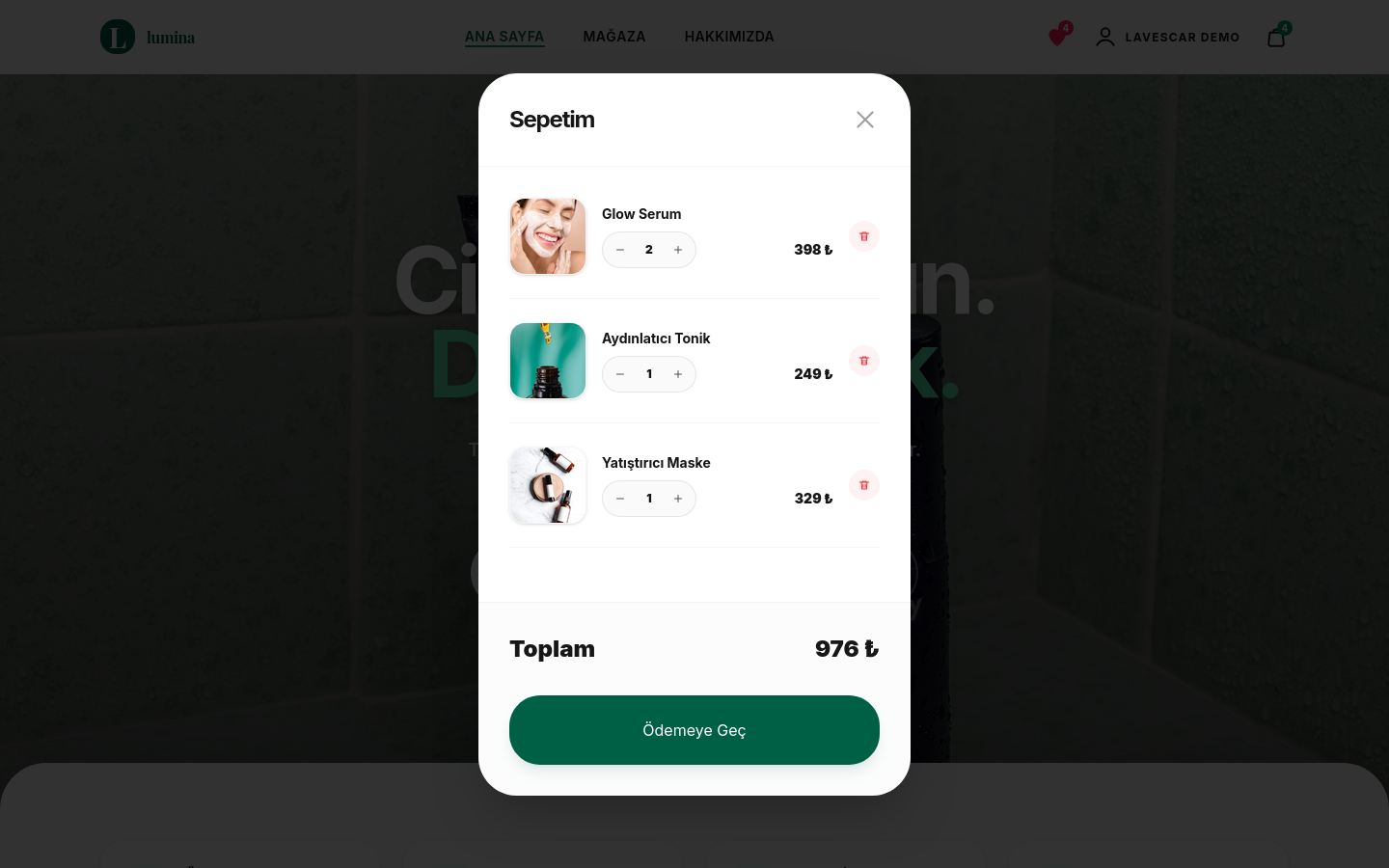 Lumina Skin Storefront preview 4