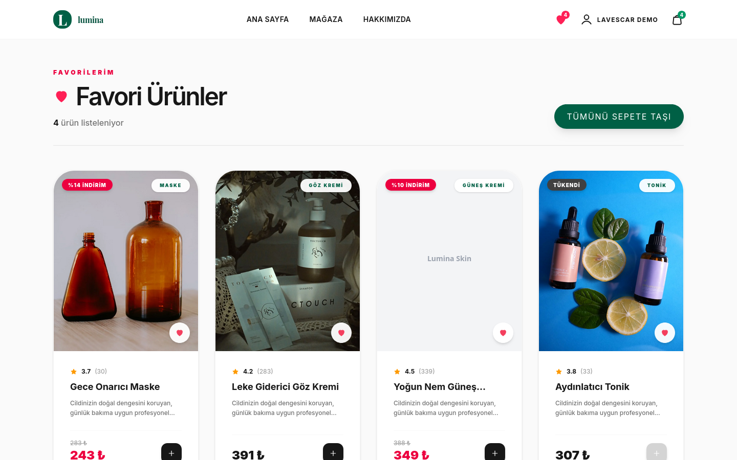 Lumina Skin Storefront preview 8