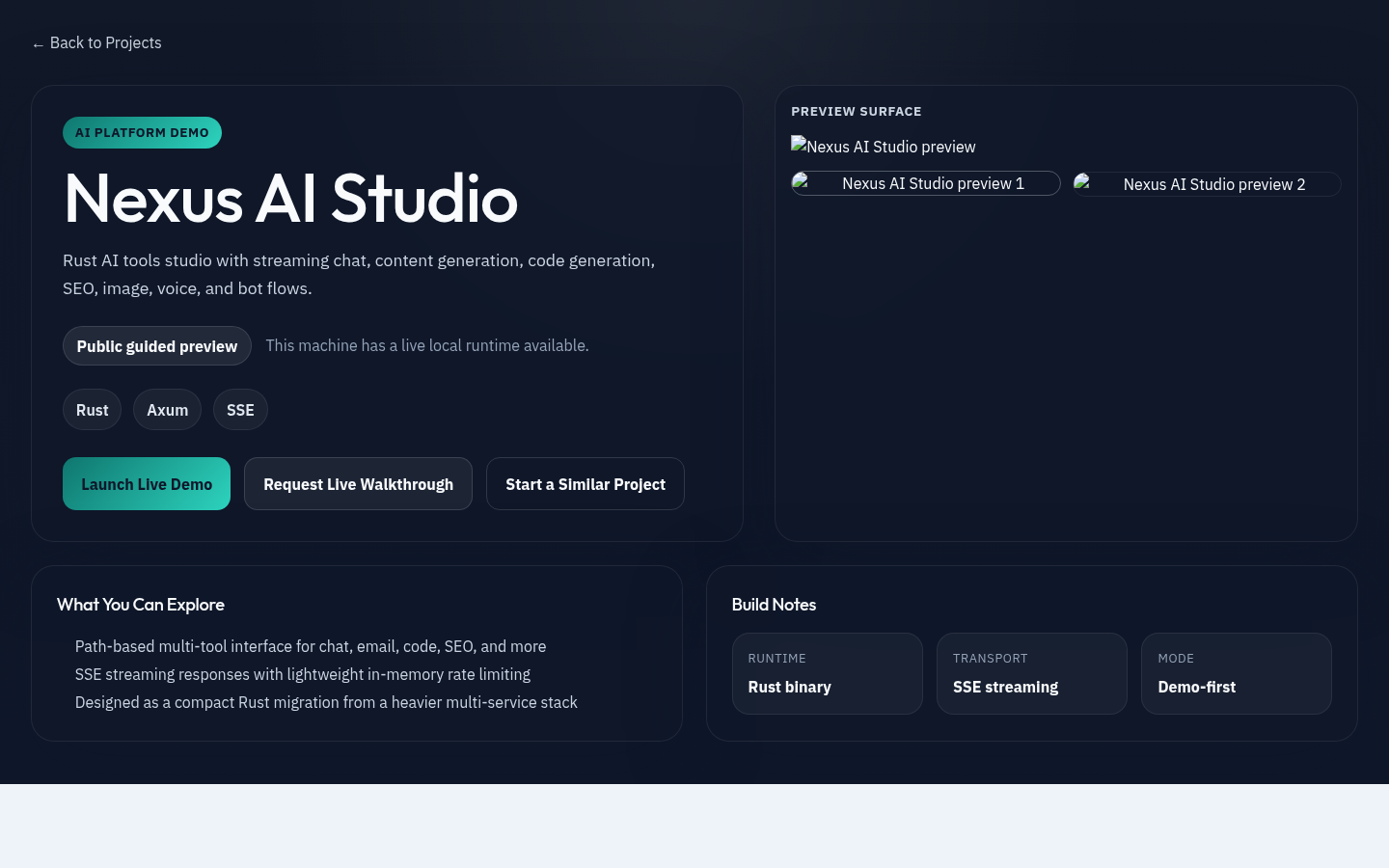 Nexus AI Studio preview 2